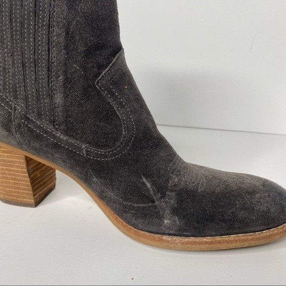 Dolce Vita Jones Cowboy Boots Ankle Suede Heeled Western Bohemian - Picture 6 of 7